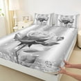 thumbnail image 3 of Castle Fairy Floral Rose 4 Pieces Queen Sheet Sets,Sparkling Crystal Ultra Soft Flat Sheet,Bling Splash Sequin Queen Fitted Sheet,Microfiber Girls Bedroom Decor, 3 of 7