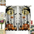 thumbnail image 4 of Halloween Curtains for Living Room Funny Pumpkins Bats Spider Web Horror Forest Printed Blackout Rod Pocket Window Drapes for Bedroom Kitchen Halloween Decor W52 xL84(Blackout, 4 of 6