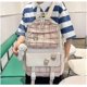 thumbnail image 4 of 5Pcs Canvas School Backpack Combo Set with Kawaii Bear Pendant Cute Pins Plaid Check Handle Shoulder Tote Bag Schoolbag, 4 of 4