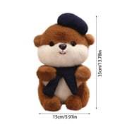 13.8inch Beaver Stuffed Animals, Stuffed Beaver Plush Toys, Birthday Christmas Valentines Day Soft Toys Gifts for Boys Girls (White)