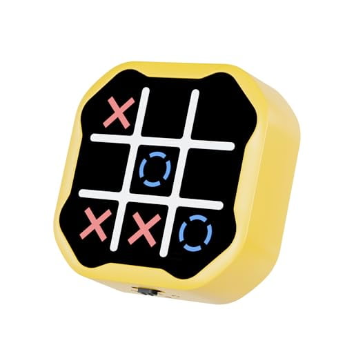 Juego Electrónico 3-en-1 de Tres en Raya con Modo Silencioso Robot Digital LED Portátil Juguete Educativo para Niños y Adultos Amarillo