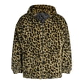 thumbnail image 4 of qolati Hoodies for Men Bigs and Talls Winter Jackets with Hood Fuzzy Full Zipper Fleece Leopard Print Faux Furs Coats Outerwear, 4 of 5
