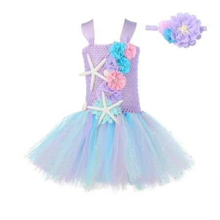 

koaiezne Toddler Kids Girls Cartoon Role Play Fancy Hairband Mesh Tulle Princess Dress Big Girl Party Dress 6 Month Dress Baby Girl Long Sleeve