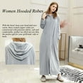 thumbnail image 2 of a.Jesdani Long Peignoir à Capuche à Fermeture Éclair pour Femmes en Flanelle Polaire Peignoirs d'Hiver Chauds Robe de Chambre Nuisette Tenue de Nuit Pyjamas, 2 of 5