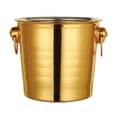 thumbnail image 1 of 1PC 3L Stainless Steel Ice Bucket Thick Head Ice Bucket Party Ice Bucket (Gold), 1 of 8