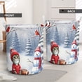 thumbnail image 2 of Hello Winter Scottish Fold Football Snowman Welcome Snowy Morning Foldable Laundry Basket Cat Lover Kitten Owner Gifts Organizer Storage with Handles - 01012, 2 of 5