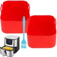 thumbnail image 1 of PENGXIANG 2 Pcs Pot en Silicone pour Friteuse à Air Chaud Compatible avec les Friteuses à Air à Double Panier Ninja, Doublure Réutilisable pour Friteuse à Air avec Poignée, Pinceau à Huile, Tapis de Cuisson en Silicone pour Friteuse à Air, 1 of 7