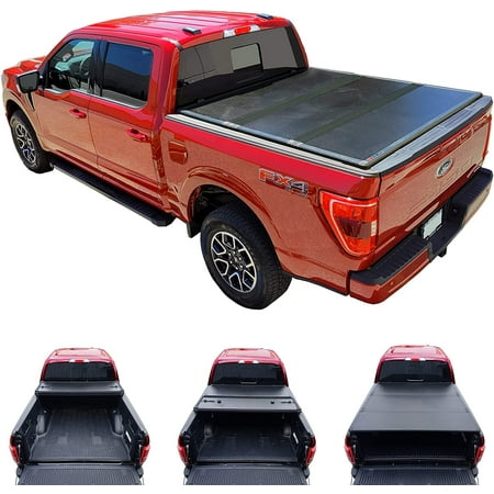 Galaxy Auto Hard Tri-Fold for 2015-23 Ford F150 6.5' Bed (Styleside Models Only) - Black Trifold Truck Bed Tonneau Cover