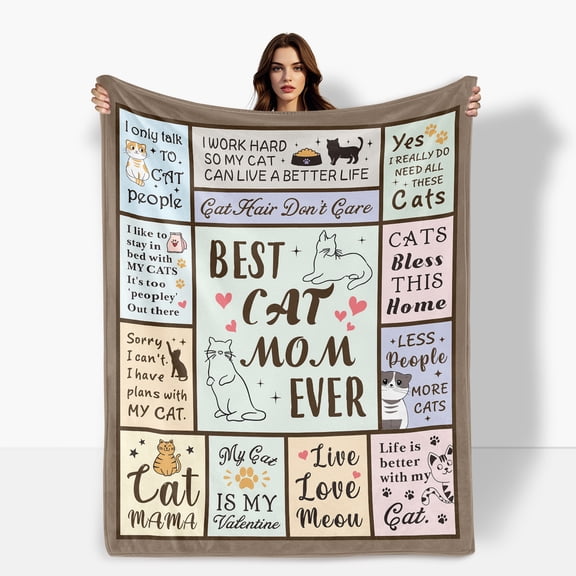 Cat Lover Gift Fleece Blanket For Pet Owners Animal Enthusiasts Sofa Bed Travel Camping Polyester Throw Shipped From USA Soft Warm Comfortable Flannel Blanket Ideal For Family Friends Gift