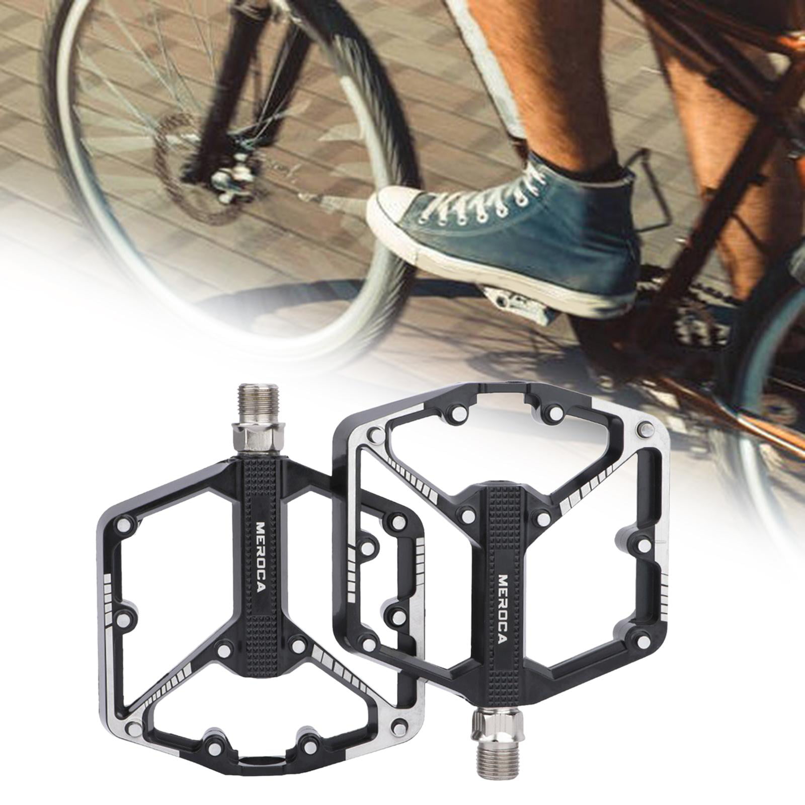 MTB Road Bike Bicycle Pedals Platform Flat Pedals 4 Sealed Bearing 9/16'' 1Pair 