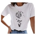 thumbnail image 1 of Pompotops Femmes Été Vintage Imprimé Casual Manches Courtes Tops Blouse, 1 of 5
