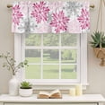 thumbnail image 2 of Pink Grey Christmas Snowflakes Curtain Valances for Windows, Kitchen Valance Window Treatments Panel 2 Pack, Winter Xmas Textured Rod Pocket Short Curtains for Bathroom Bedroom 42 x 12 Inch, 2 of 8