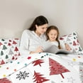thumbnail image 4 of Homewish Cartoon Christmas Tree Bedding Comforter Set 7 Pieces for Kids Teens Adults,Happy Xmas Full Bedding Set Lightweight,Stars Print Fitted Sheet Flat Sheet,Lightweight Room Decor,Reversible, 4 of 8