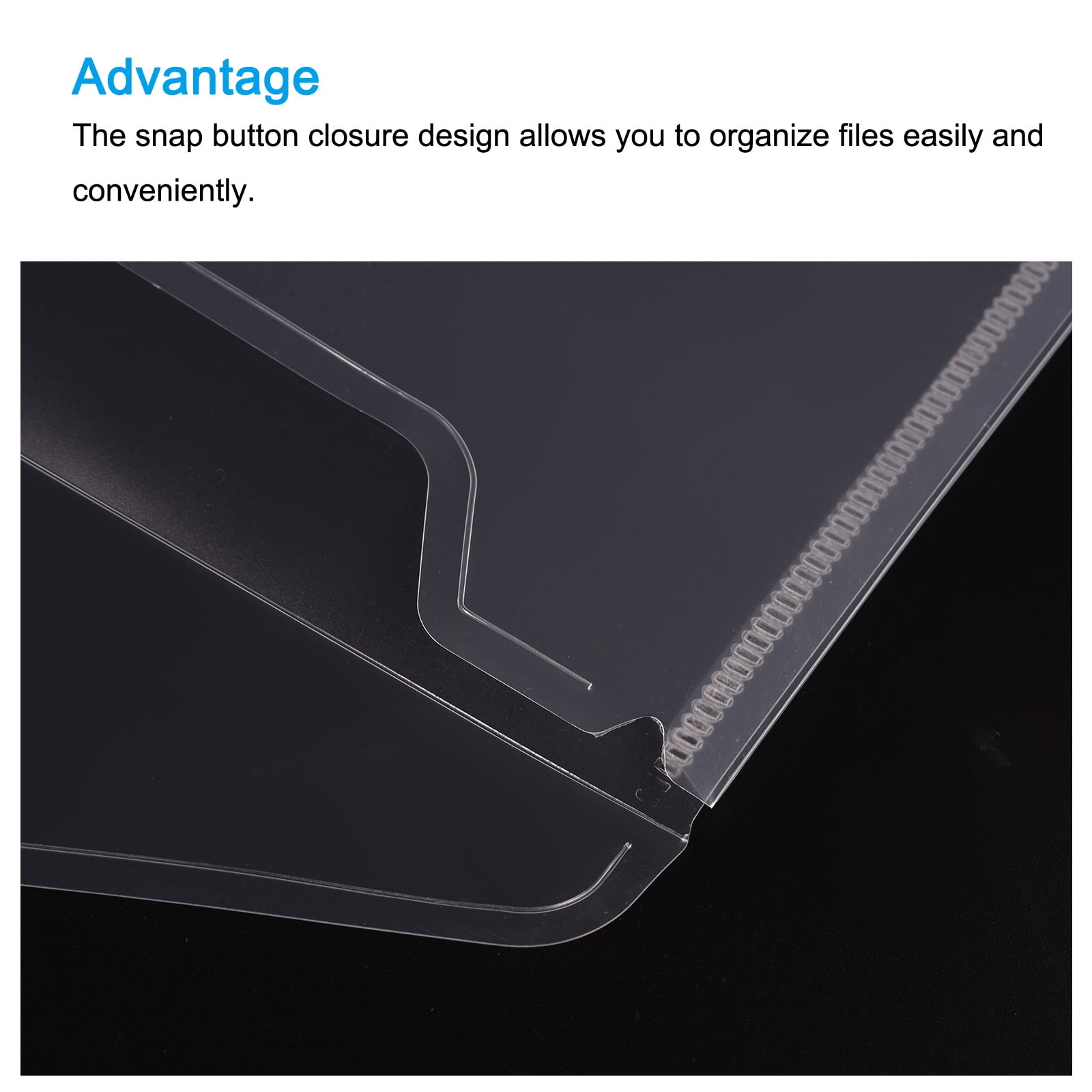 Unique Bargains File Folders Office Plastic Envelopes Document Organizer with Snap Button Matte