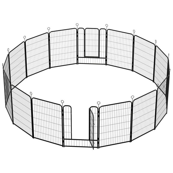 Heavy Duty Metal Dog Playpen, 40" Escape-Proof Self-Locking Gate, Adjustable 16-Panel Enclosure for Outdoor/Indoor Use, Secure Pet Fence for Large/Medium/Small Dogs