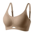 thumbnail image 6 of HomeDM Womens Seamless Bras No Underwire Supportive Wireless Push Up Full Coverage Bralette Comfort T-Shirt Bras, Khaki, L, 6 of 7
