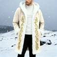 thumbnail image 2 of Mens Christmas Suit Christmas Cardigan Santa Jacket Coat for Men Hoodies Claus Adult Suit Outfit Party Women Warm Lined Long Fleece Beige XXXL, 2 of 4
