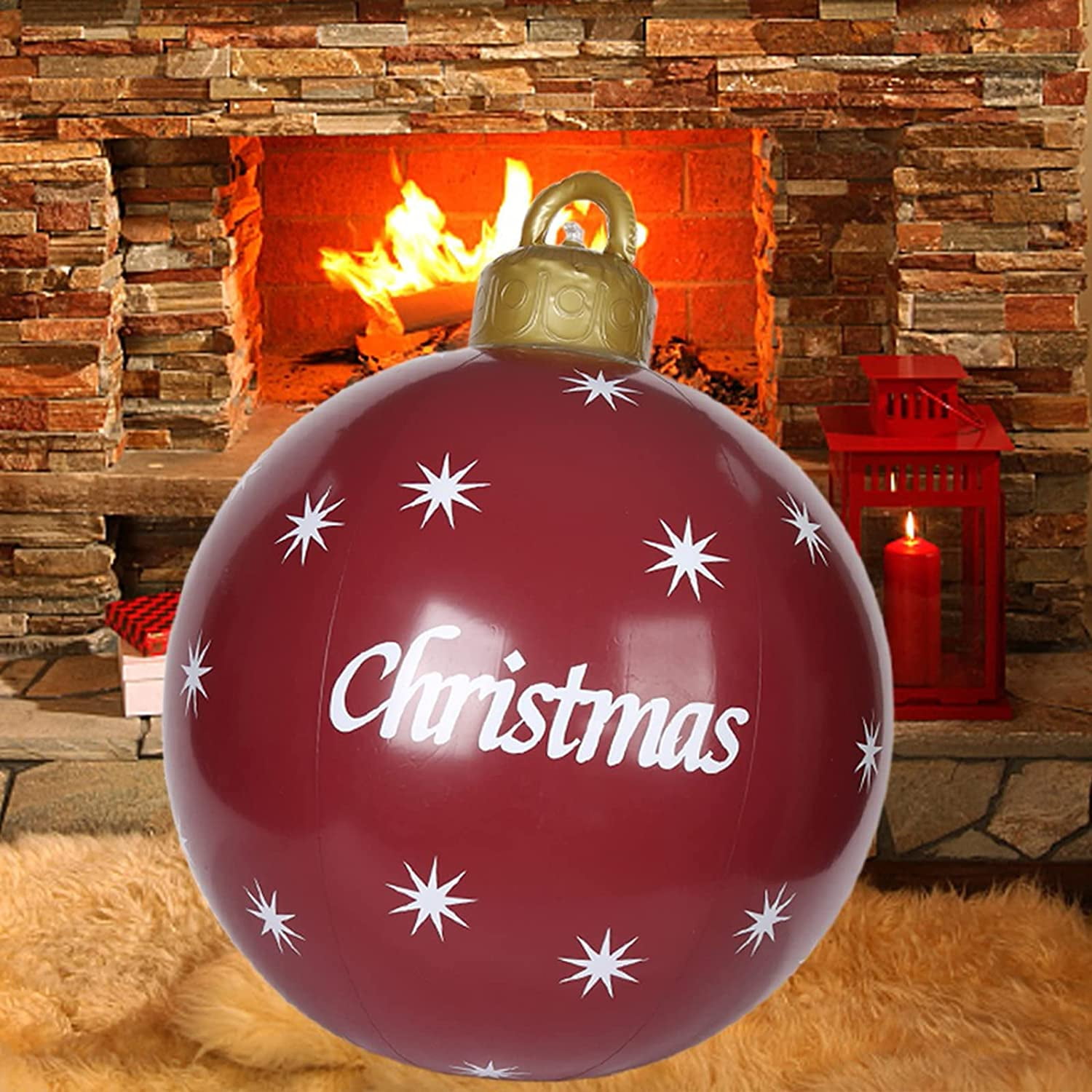 Visland Giant Christmas PVC Inflatable Decorated Ball,Christmas