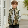 thumbnail image 6 of Xoenoiee Deer Forest Hunting Camo Print Teen Boys Fleece Vest, Sleeveless Stand Collar Jacket with Zipper and Pockets, Cute Winter Fall Outerwear, Size 2T, 6 of 7
