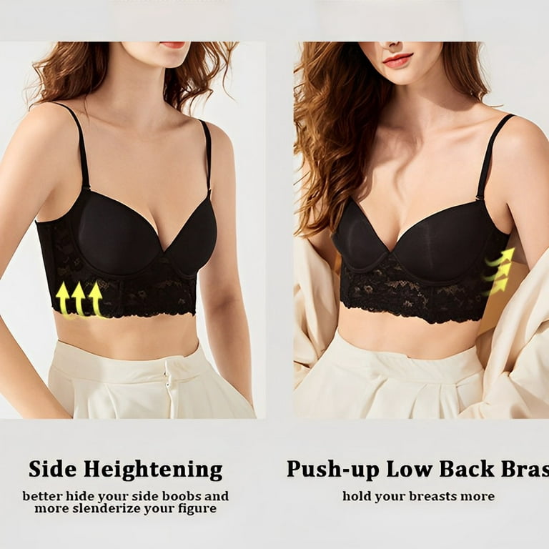 Low Back Bras for Women, Lace Seamless Lingerie Sexy Backless