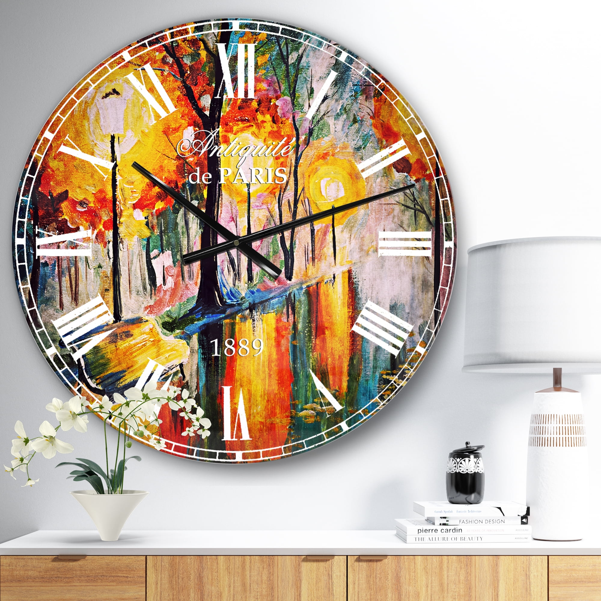 Designart 'Street in Autumn' French Country Wall Clock