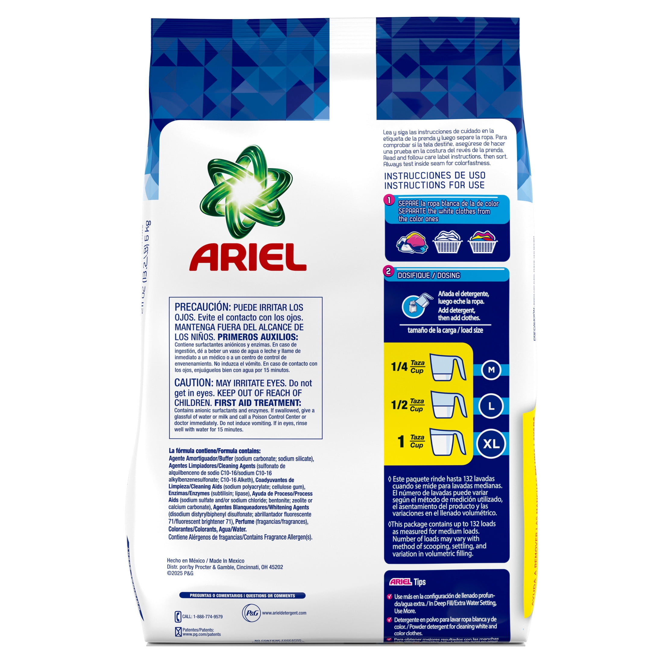 Ariel Original Scent Powder Laundry Detergent, 211 oz, Clothes