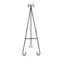 Metal Easel Display Stand - Decorative Black Picture Easel Stand for Wedding Sign, Painting, Poster, Cemetery - Tall Fancy Floor Art Easel Canvas Stand, Portable Heavy Duty Poster