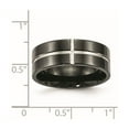 thumbnail image 2 of 8mm Titanium Polished Black Ip Grooved Comfort Back Ring Size 9.5 Ring for Women, 2 of 2