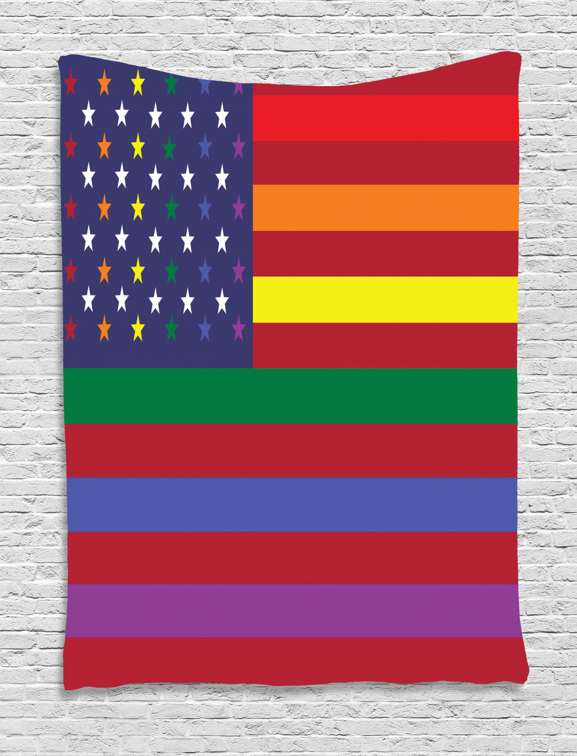 Changing Us Flag Colors Pride Tapestry, Color Changed American Flag Concept of Gay Pride