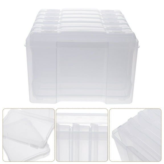 IBASETOY Scrapbook Box Clear Plastic Card Case Transparent 1 Set
