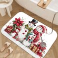 thumbnail image 3 of 1pc Snowman Family Absorbent Non-Slip Bathroom Thickened Flannel Rug Decor,Soft,Quick Drying,Suitable For Indoor/outdoor Use,Bathrooms,Bedrooms,Kitchens,Terrace,Laundry Rooms,16"x24", 3 of 9