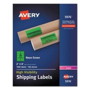 Avery-Dennison Neon Shipping Label, Green