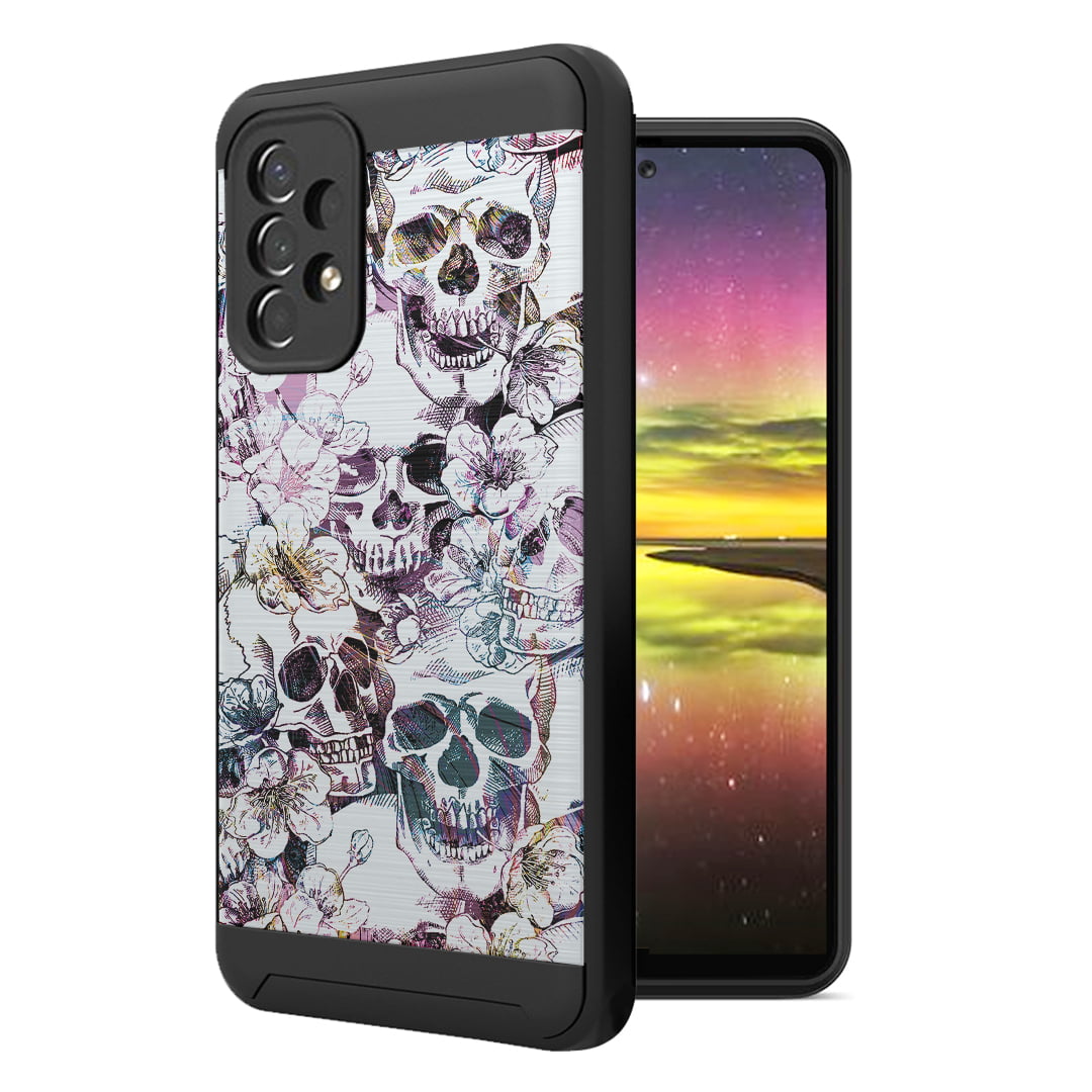 Case w/Kickstand Cover Compatible with Samsung Galaxy Note 8 Dual Layered Rugged Heavy Duty Shockproof Chained Skull 