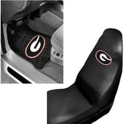 NCAA Georgia 2 pc Front Floor Mats and Georgia Car Seat Cover Value Bundle