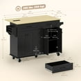 thumbnail image 3 of HOMCOM 55" Kitchen Island with Power Outlet & Drop Leaf Kitchen Cart Black, 3 of 10