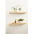 thumbnail image 3 of Kate and Laurel Havlock Modern Natural Floating Shelf, 36 x 8, Natural Wood, Functional Storage Shelf for Use as Entryway Display or Kitchen Spice Rack Shelf, 3 of 11