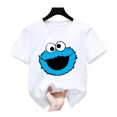 thumbnail image 3 of Bonitas camisetas de algodón con dibujos animados para niños, camisetas de manga corta con diseño de Barrio Sésamo, camisetas divertidas de verano para bebés y niñas, ropa para niños, 3 of 5