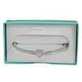 thumbnail image 5 of Heart Bangle Bracelet Crystal Accents Silver Tone Adult Women Female Gift Boxed, 5 of 7