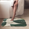 thumbnail image 4 of 1pc Leaf Pattern Absorbent Non-Slip Bathroom Thickened Flannel Rug Decor,Soft,Quick Drying,Suitable For Indoor/outdoor Use,Bathrooms,Bedrooms,Kitchens,Terrace,Laundry Rooms,16"x24", 4 of 9