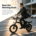 thumbnail image 2 of 14IN Clearance Sale Portable Folding Ebike, 500W Peak Motor up to 20mph, 30Mile Removable Battery, UL 2849, 2 of 7
