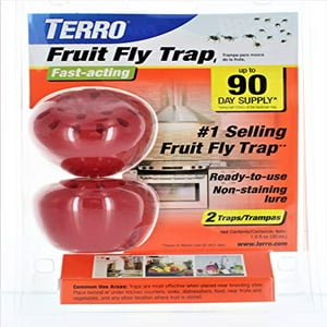 TERRO T2502 Ready-to-Use Indoor Fruit Fly Trap with Built in