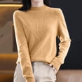 thumbnail image 2 of Breezora Chandail Col Roulé Semi-Confortable pour Femmes Manches Longues Coupe Ample pour Automne Hiver Taille m Jaune, 2 of 5