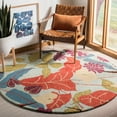 thumbnail image 5 of SAFAVIEH Blossom Michelle Floral Flowers Wool Area Rug, Blue/Multi, 8' x 8' Square, 5 of 5