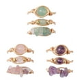 thumbnail image 2 of 3pcs 3 styles Natural Rose Quartz & Amethyst & Green Aventurine Finger Rings Copper Wire Wrapped Jewelry for Women US Size 8 1/2(18.5mm) 1pc/style, 2 of 8