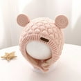 thumbnail image 2 of VNKIDY Kids Hats Children Cute Solid Color Knitted Baby Hat With Animals Ear Design Warm Cozy Winter Cap Soft Earflap Beanie For Cold Weather Protection Classic Headwear, 2 of 5