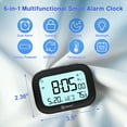 thumbnail image 6 of Geevon Small Travel Alarm Clock, Digital Alarm Clocks for Bedrooms Home Office, Battery Operated Desk Clock with 3 Inch Large Display, 2 Alarms, 5s Backlight, Snooze, Indoor Temperature(Black), 6 of 8