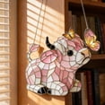 thumbnail image 2 of Highland Cow Butterfly Suncatcher - 2D Stained Glass Style Window Hanging | Farm Animal Sun Catcher Ornament for Home Garden Farmhouse Decor, Gift for Cow Lovers, 2 of 5