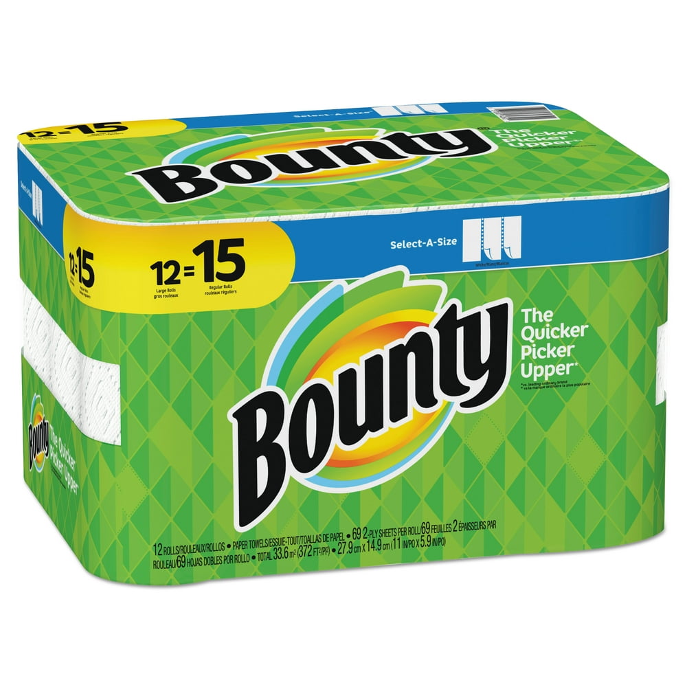 Bounty SelectaSize Paper Towels, 2Ply, White, 5.9 x 11, 69 Sheets