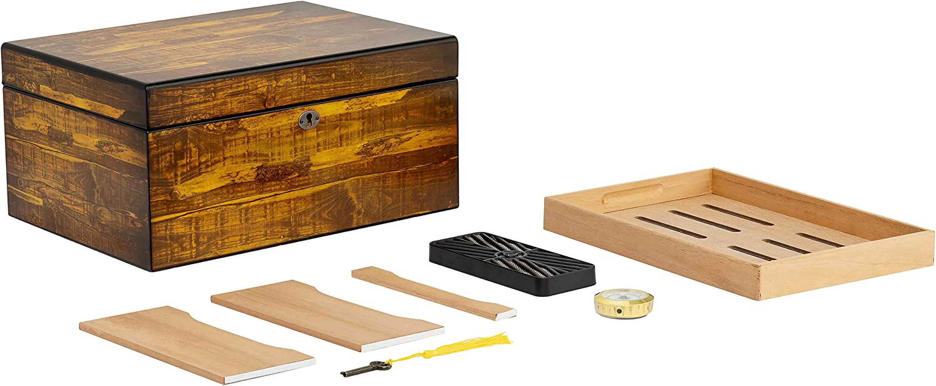 Quality Importers HUM-100ADR Adirondack 100 Cigar Humidor, Reclaimed Wood Design