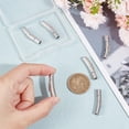 thumbnail image 4 of 6 Sets Bayonet Clasp 304 Stainless Steel Bayonet Necklace Clasps with Push Button Column Clasp 4mm Hole Cord Column Leather Cord Push End Cap Snap for Jewelry Making Gray, 4 of 9